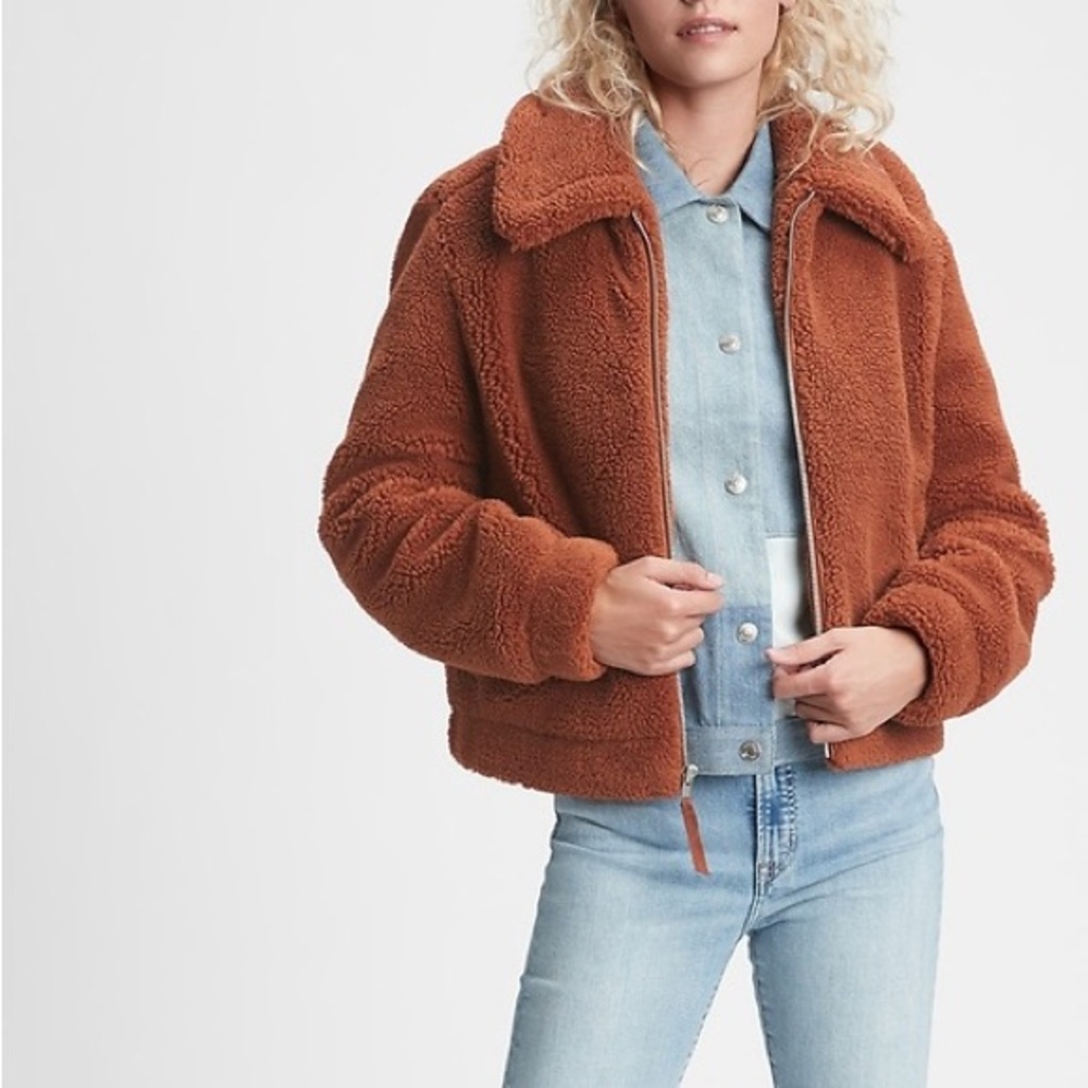Gap Sherpa Jacket in Copper Brown